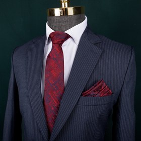 تصویر کت و شلوار سرمه ای دیپلمات دو دکمه فاستونی 