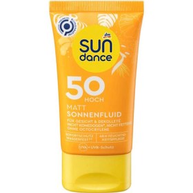 تصویر ضدآفتاب سان دنس spf۵۰, ۵۰ml Sonnenfluid Gesicht mattierend LSF 50, 50 ml