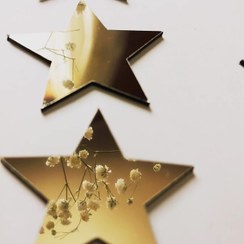 تصویر آینه دکوراتیو ستاره - طلایی 