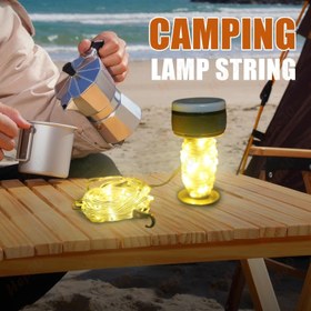 تصویر لامپ اضطراری شارژی دارای ریسه Multi Function Camping Lamp 15m با قابلیت پاوربانک 