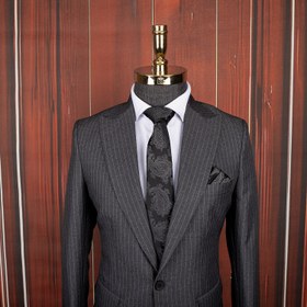 تصویر کت و شلوار طوسی دیپلمات ساده 