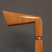 تصویر عصا طرح چوب گلف رنگ قهوه ای عسلی براق Glossy Honey Brown Golf Wood Design Cane