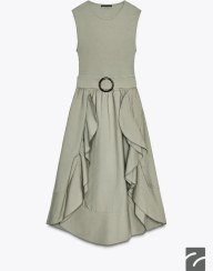 تصویر پیراهن میدی بدون آستین با یقه بیزیکلت از برند زارا (زنانه) 