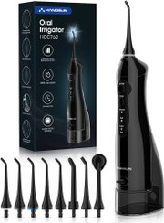 تصویر واترجت شست و شوی دهان و دندان شارژی Hangsun مدل HOC760 مخزن 300 میلی لیتری قابل حمل Hangsun Water Flossers for Teeth Cordless Portable Dental Oral Irrigator HOC760 300ML Rechargeable IPX7 Waterproof Water Teeth Cleaner Picks for Home Travel with 8 Jet Tips