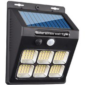 تصویر چراغ دیوارکوب خورشیدی سه حالته سنسوردار مدل 6LED 