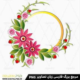 تصویر دانلود وکتور قالب دایره ای گلدار 