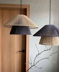 تصویر لوستر مینیمال مدل مخروطی رنگ ترکیبی 