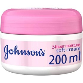 تصویر کرم نرم‌کننده مرطوب‌کننده ۲۴ ساعته ۲۰۰ میلی‌لیتر برند johnson's 24 Hour Moisture Soft Cream 200ml