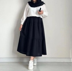تصویر دامن زنانه سه چین نخی 