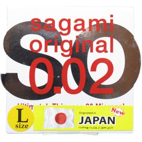 تصویر کاندوم ساگامی سایز بزرگ 1 عددی اورجینال SAGAMI ORIGINAL 0.02 SAGAMI ORIGINAL big size condom 0.02