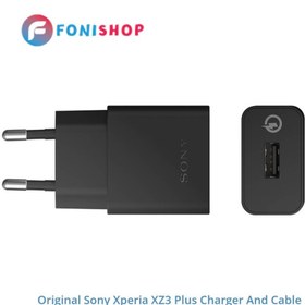 تصویر کابل و شارژر فست شارژ اصلی سونی Sony Xperia XZ3 Plus 
