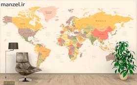 تصویر پوستر دیواری نقشه جهان DP-1930 