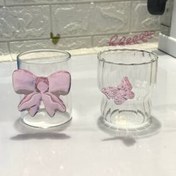 تصویر لیوان پیرکس پروانه و پاپیون 