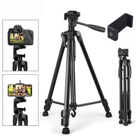 تصویر سه پایه گوشی و دوربین مدل TRIPOD 380A ارتفاع پایه 175 سانتی متر جنس بدنه آلمینیوم 