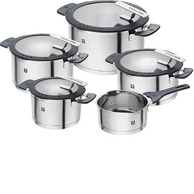 تصویر سرویس قابلمه ۵ پارچه برند ZWILLING® آلمان مدل Simplify ZWILLING® Simplify Pots and pans set, 5-pcs | round | 18/10 Stainless Steel