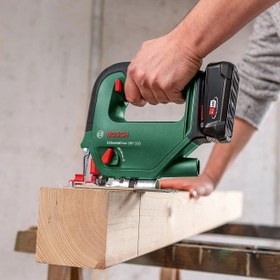 تصویر اره منبت کاری اره مویی شارژی 18 ولت بوش Bosch 18 V Cordless Jigsaw, Pendulum Action, Adjustable Plate, 1 Blade Inc, Without Battery (UniversalSaw 18V-100)