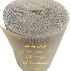 تصویر نایلون حبابدار ضربه گیر ( اقتصادی) - عرض 1 متر طول حدود 90 متر (کرایه با مشتری طبق توضیحات) 