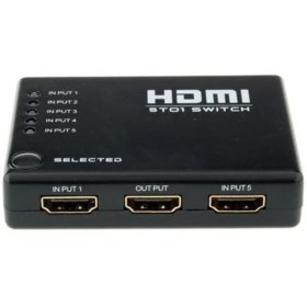 تصویر سوئیچ اچ دی ام آی ۵ پورت پلاستیکی ۴k 5PORT 4K HDMI SWITCH