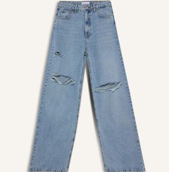 تصویر شلوار جین وایدلگ زنانه آبی روشن دفکتو 