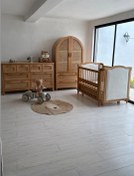 تصویر سرویس خواب کودک تمام چوب راش و بلوط رنگ شده مدل ونیز Veniz