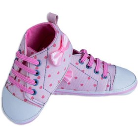 تصویر کفش نوزادی دخترانه طرح آل استار قلب صورتی-سفید کوکالو Cocalo Cocalo Pink-White Heart AllStar Baby Girl Shoes