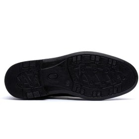 تصویر کفش چرم مجلسی مردانه کارا مدل هشترک بندی زیره تزریق - مشکی / 40 