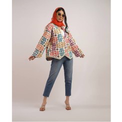 تصویر کت لینن سوزن دوزی خرجکار آینه ای 