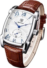 BENYAR Classic Retro Rectangle Watches Men Brown