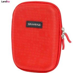 تصویر کیف محافظ دار هندزفری و شارژر برزنتی قرمز sambag 