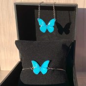 تصویر ست گرنبند و دستبند پروانه مدل GR-01 