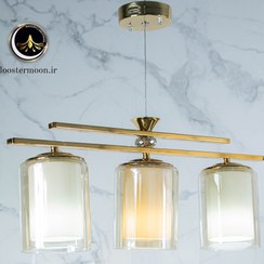 تصویر لوستر مدرن ۳ شعله فلزی نور 