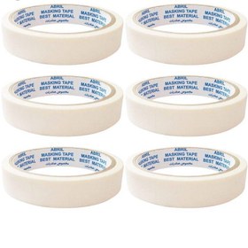 تصویر چسب کاغذی آبریل مدل 16yardعرض 2سانتی متر بسته 6 عددی 