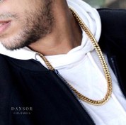 تصویر گردنبند استیل پهن ده‌میل مردانه 