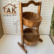 تصویر جای سیب زمینی و پیاز ۲ طبقه چوبی 