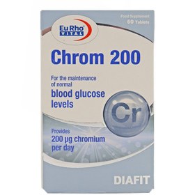 تصویر قرص کروم 200 میکروگرمی یورو ویتال بسته 60 عددی Eurho Vital Chrom 200 µg 60 Tabs