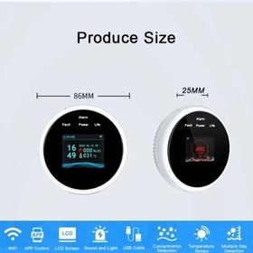 تصویر دیتکتور نشت گاز و اعلام حریق هوشمند وای فای TUYA 