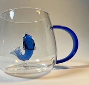 تصویر ماگ سورپرایزی دوجداره شیشه ای مدل دلفین dolphin surprise mug