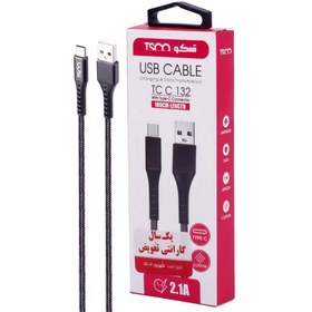 تصویر کابل تایپ سی TSCO TC C132 2.1A 1m TSCO TC C132 2.1A 1m Type-C Cable