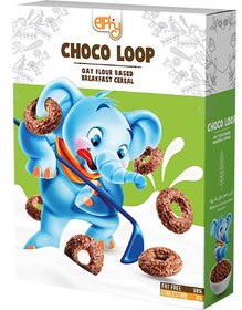 تصویر غلات صبحانه حلقه ای کاکائویی الفی - پک 1عددی ا choco loop choco loop