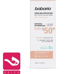 تصویر ضد آفتاب رنگی ضد چروک و لک باباریا babaria SPF50 