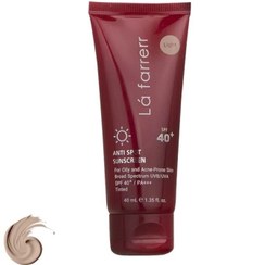 تصویر ضد آفتاب و ضدلک لافارر رنگی پوست های چرب و مستعد آکنه +SPF40 