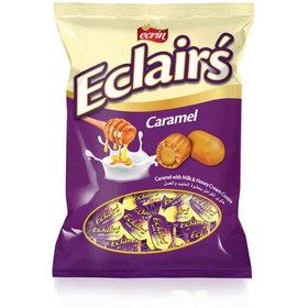 تصویر شکلات کاراملی مغز دار آجرین ecrin Eclairs Caramel Honey and Milk با مغز شیر و عسل 500 گرم 