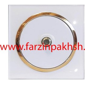 تصویر پریز ارت دلند مدل آوا پلکسی سفید زه طلایی Deland switches and sockets Ava White Gold Plexi