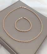 تصویر ست جواهرات زنانه طنابی استیل رنگ ثابت 