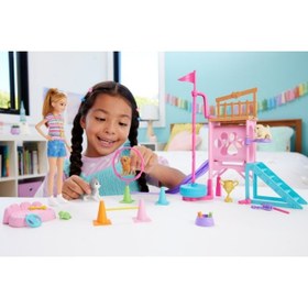 تصویر ست بازی باربی و استیسی: زمین بازی توله‌سگ با عروسک برند barbie Barbie & Stacie To The Rescue Puppy Playground Playset with Doll