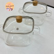 تصویر قابلمه پیرکس مربعی ۲.۲ لیتری شفاف 