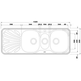 تصویر سینک استیل البرز مدل 530 Steel Alborz 530-R Inset Sink