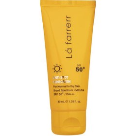 تصویر کرم ضد آفتاب ضدلک بی رنگ پوست خشک و معمولی +SPF50 Anti Spot Sunscreen For Normal to Dry Skin SPF50+