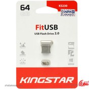 تصویر فلش مموری USB2 کینگ استار مدل KS230Fit GOLD-ظرفیت 64گیگابایت King2 USB2 Flash Memory Model KS230Fit GOLD -64GB capacity