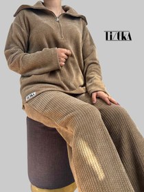 تصویر ست بافت یقه نیم زیپ کد ۰۳۷ 